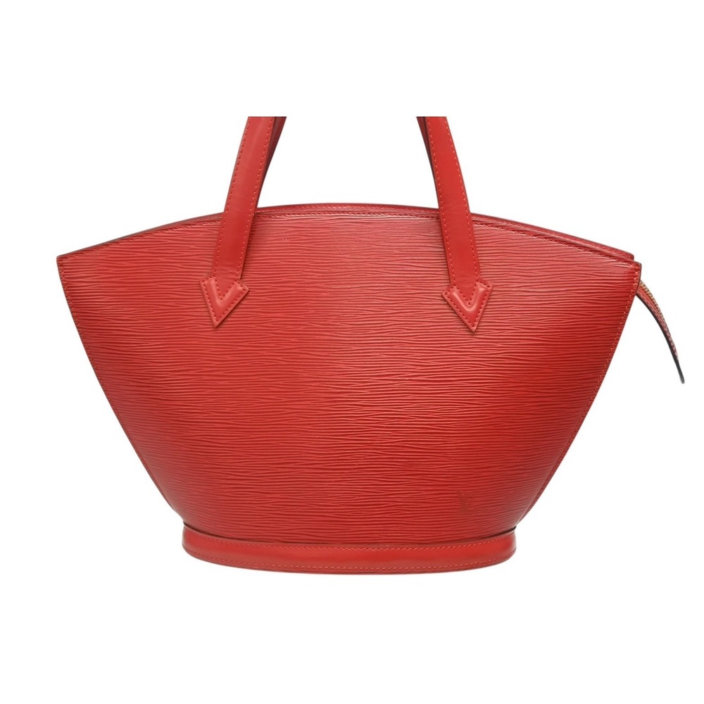 Louis Vuitton Shopping Tote Saint Jacques Red Leather Bag Castilian Epi